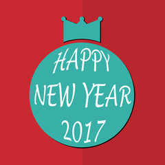 Happy New Year 2017 text with Crown - holiday background