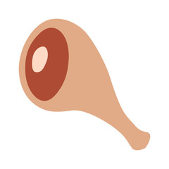 Leg of ham or leg of lamb flat color icon for food apps and websites