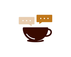 Coffee Chat Talk Logo Design Template
