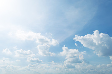 clouds white soft in the vast blue sky