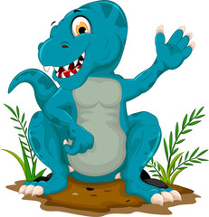 cute tyrannosaurus cartoon sitting