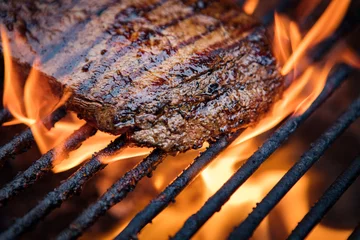 Fotobehang Flank Steak Op Grill © quadxeon