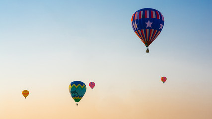 Fototapeta premium Balloons on the Sky During Sunrise