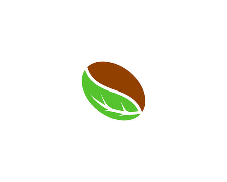 Coffee Leaf Logo Design Template