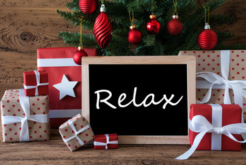 Colorful Christmas Tree, Text Relax