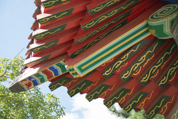 Architectural details of chinese traditional roof. © mihailgrey