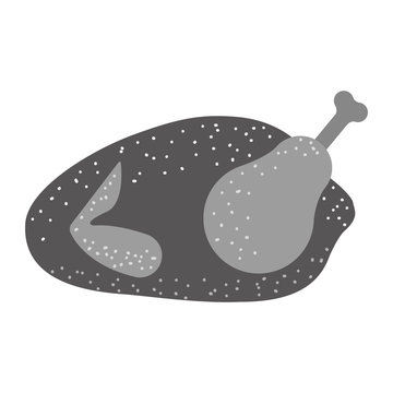 roasted chicken grayscale food graphic clip art preview