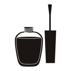 make up nail polish icon over white background. vector illustration