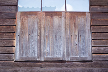 Old Thai style wooden window.
