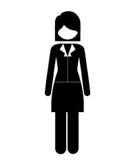 avatar female woman standing social user icon over white background. vector illustration