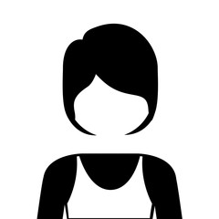 avatar female woman social user icon over white background. vector illustration