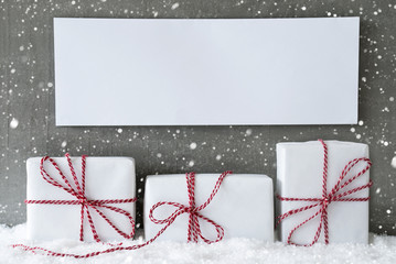 White Gift With Snowflakes, Copy Space