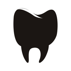 silhouette of tooth icon over white background. vector illusstration