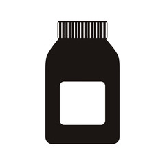 silhouette of medicine bottle container icon over white background. vector illustration