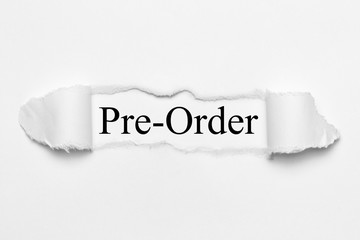 Pre -Order on white torn paper
