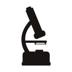 silhouette of microscope science and research tool icon over white background. vector illustration