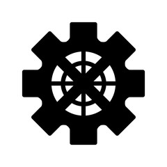 silhouette of gear wheel icon over white background. vector illustration