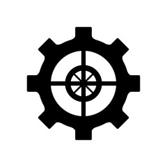 silhouette of gear wheel icon over white background. vector illustration