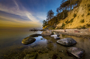 sea cliff on the island of Rügen in autumnal colors