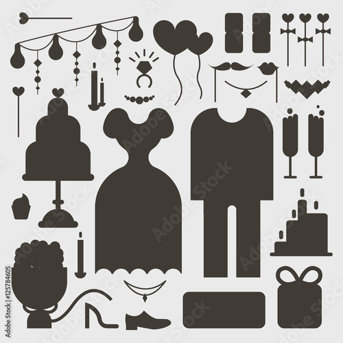 "wedding icon set" Stock image and royalty-free vector files on Fotolia