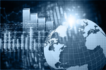 Global stock market graph.  Global business, 3d render