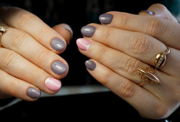 Awesome nails and beautiful clean manicure. Nails are natural. Manicure is made using nails drill machine.