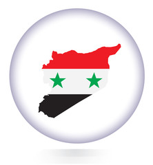 Syria map button with national flag