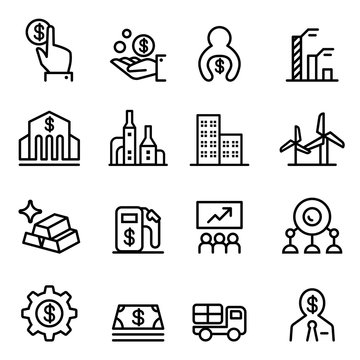 Stock market & Stock Exchange icon in thin line style