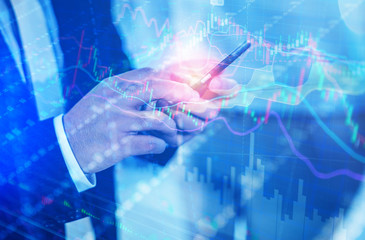 man using smartphone for connecting prople