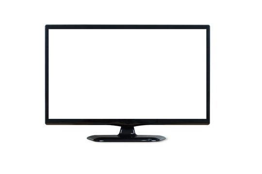 TV monitor, PC monotor, Computer monitor isolated on white backg