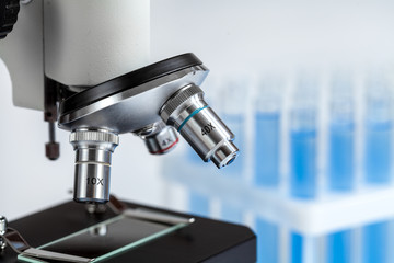 laboratory work with microscope macro