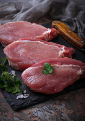 Raw fresh beef steak