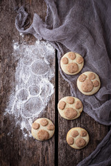 Cookies in the shape of cats paw