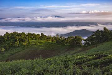 Mountain after raining with the fog.Doi Pha Mee, Chiang Rai, Tha
