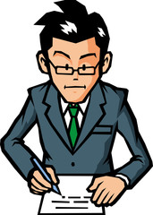 仕事をするビジネスマン