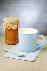 Natural remedy for flu: hot milk with honey.