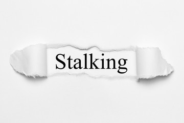 Stalking on white torn paper