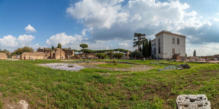 Rome Palatine Hill, Flavia House, panorama