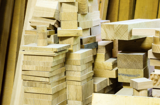 Warehouse lumber. carpentry workshop