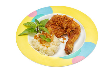 fired chicken and sticky rice