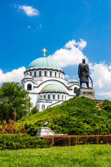 Church of Saint Sava - Serbian Orthodox church located on the Vraсar plateau and monument to Karadjordje, the founder of modern Serbia in Belgrade