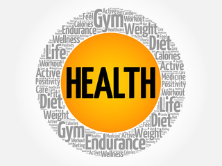 HEALTH word cloud collage, health concept background