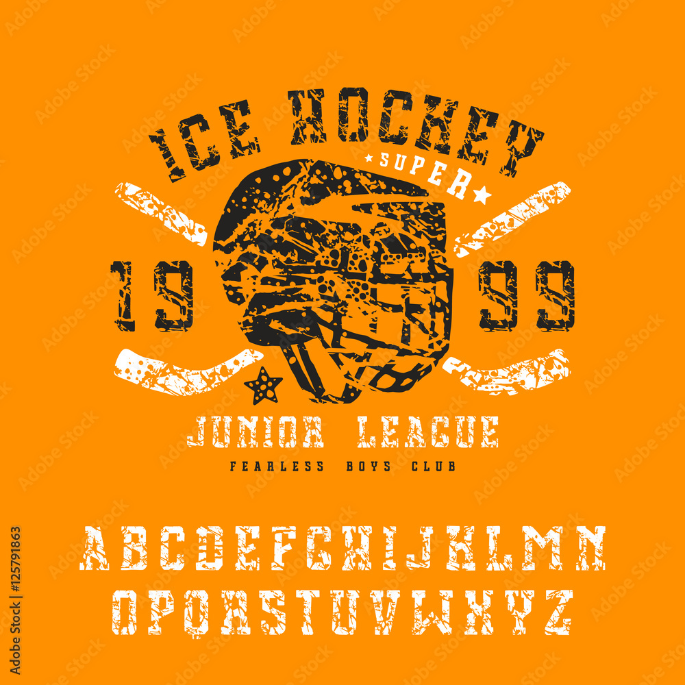 Fototapete slab serif font in the style of handmade graphics