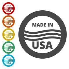 Sticker - Made in USA - Vector illustration 