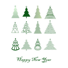 Christmas trees set2