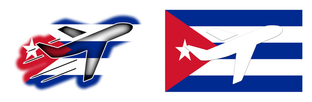 Nation flag - Airplane isolated - Cuba