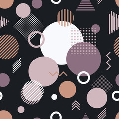 Seamless vector background with abstract geometric pattern. Trendy geometric elements. Print. Repeating background. Cloth design, wallpaper.