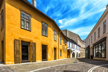Street in the old town in the center of Baden bei Wien.