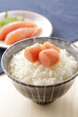 たらことご飯　Cod roe and rice