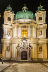 Fototapeta na wymiar St. Peter's Church (Peterskirche) in Vienna, Austria.